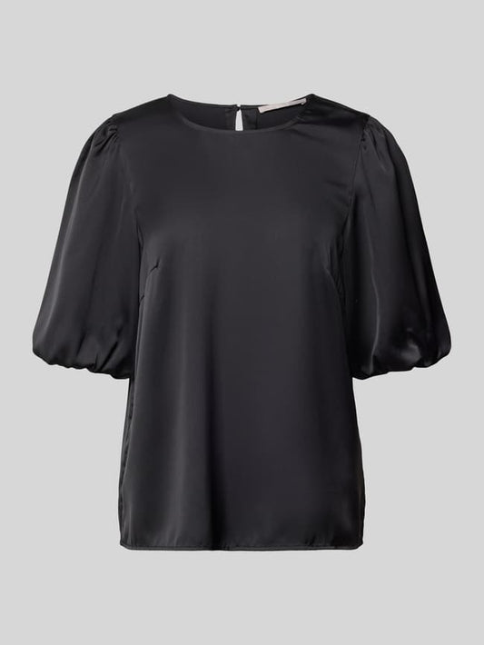 Blusenshirt mit Rundhalsausschnitt - Black