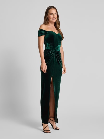 Abendkleid mit Raffungen - Dunkelgruen