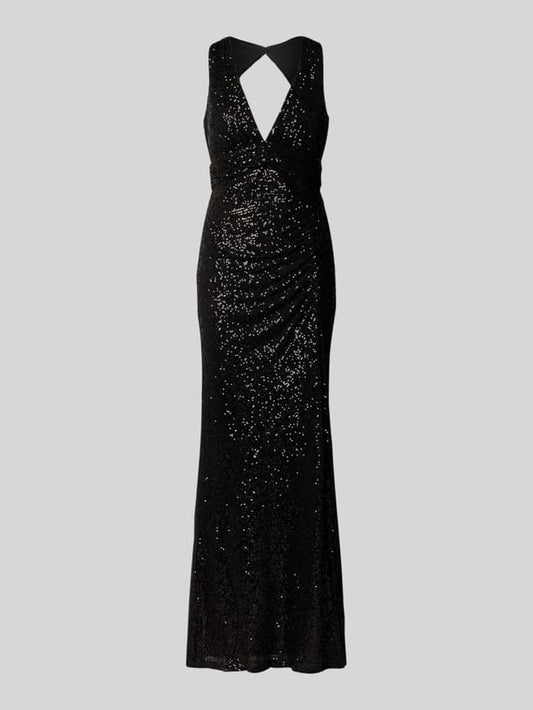Abendkleid mit V-Ausschnitt - Black