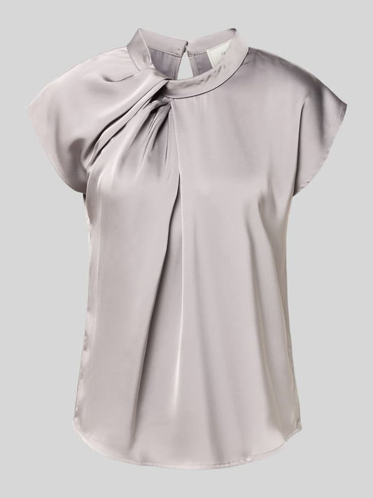 Blusenshirt mit Stehkragen - Mittelgrau