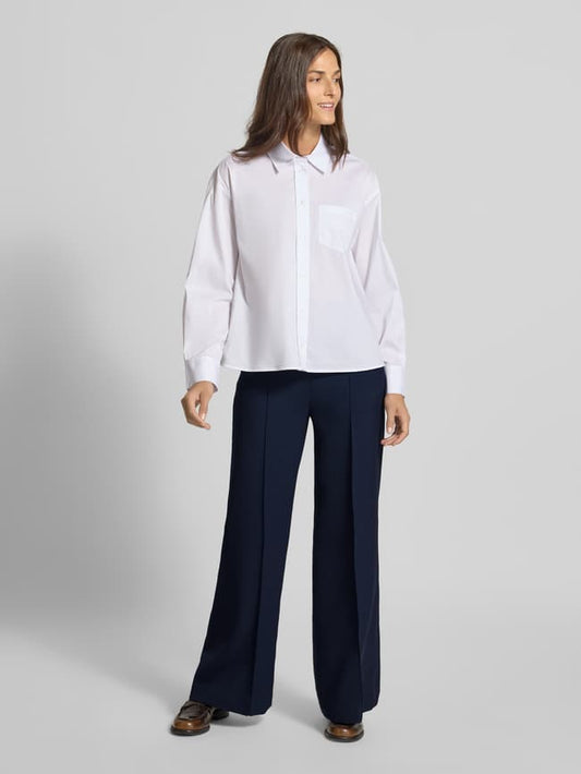 Wide Leg Stoffhose mit Viskose-Anteil Modell 'PUNTO' - Marine