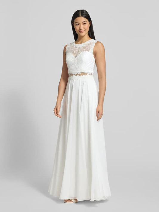 Regular Fit Brautkleid mit Spitzenbesatz - Offwhite