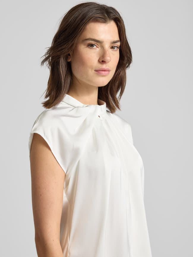 Blusenshirt mit Stehkragen - Offwhite