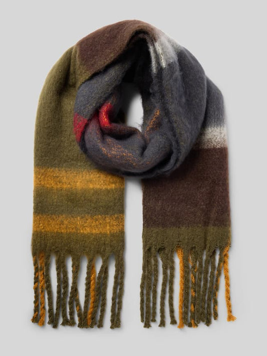 Schal mit Allover-Muster Modell 'ISLA TARTAN' - Oliv