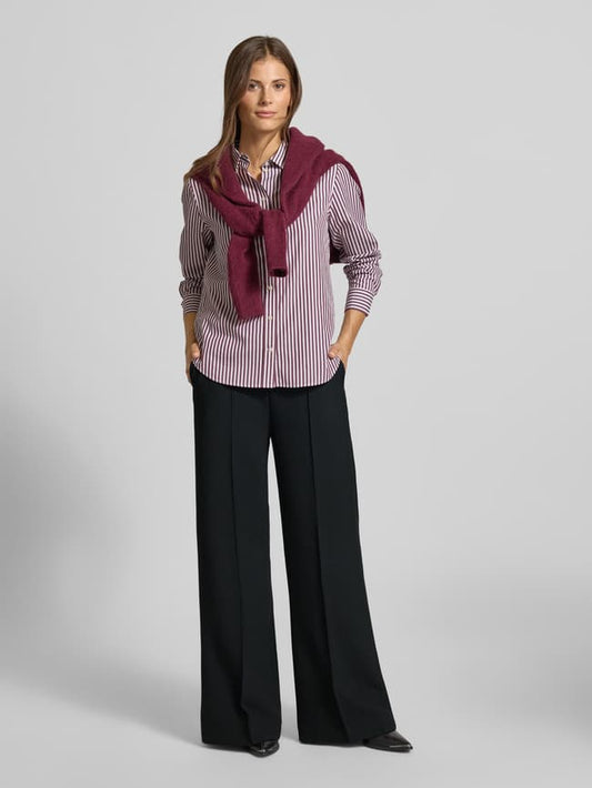 Weite Hose mit Viskose-Anteil Modell 'PUNTO' - BLACK