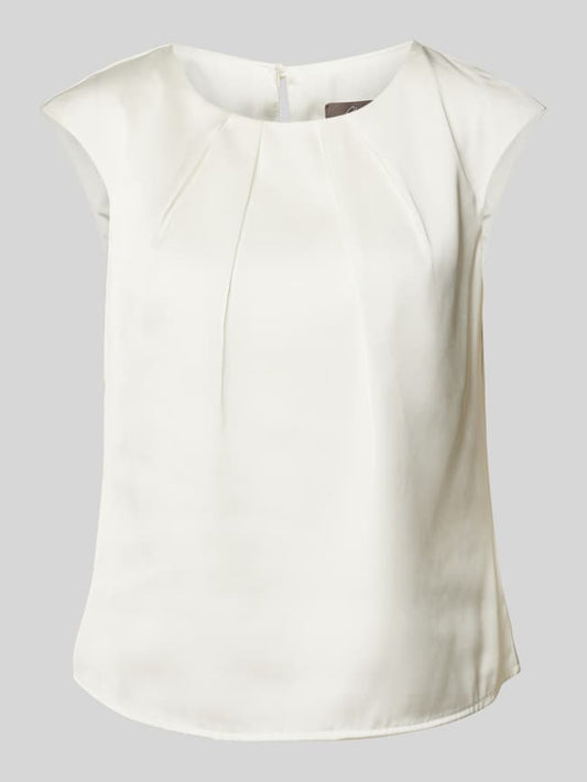 Blusenshirt mit gelegten Falten - Ecru