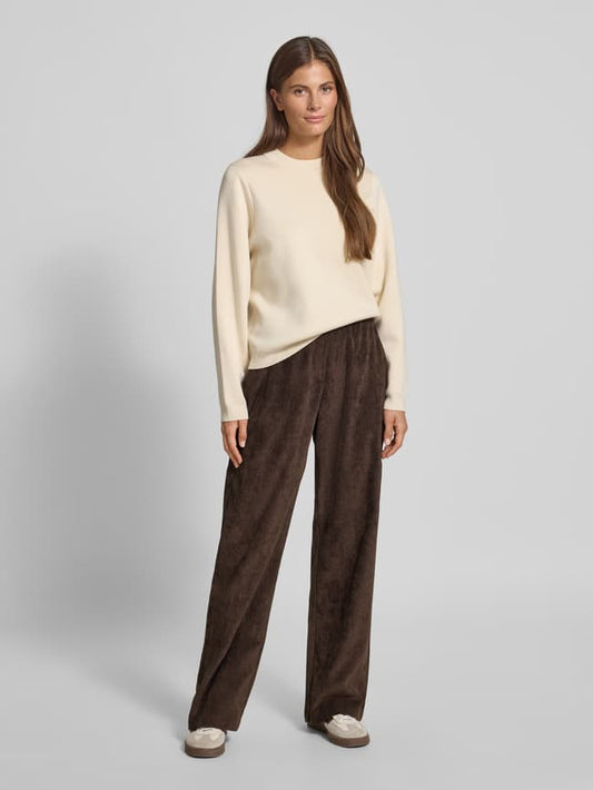 Flared Cordhose mit Paspeltaschen am Gesäß Modell 'CHIARA' - Dunkelbraun