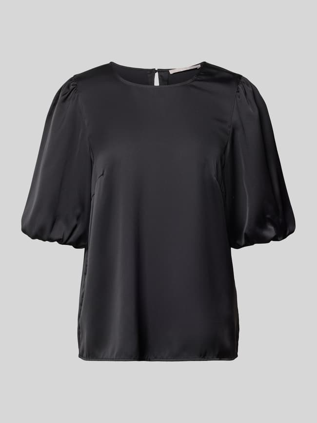 Blusenshirt mit Rundhalsausschnitt - Black
