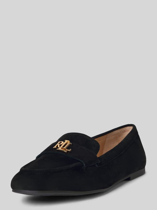 Loafer aus echtem Leder mit Logo-Applikation Modell 'Averi' - Black