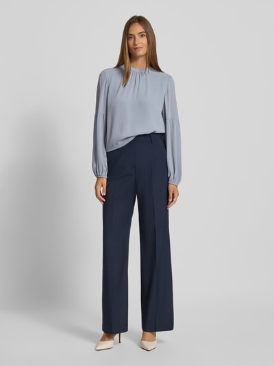 Blusenshirt mit Rundhalsausschnitt - Rauchblau