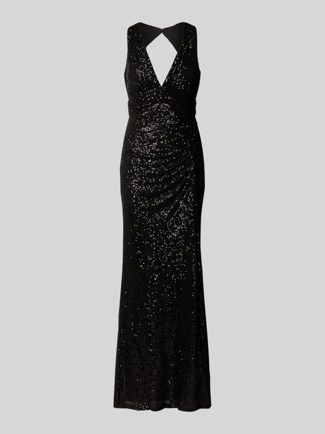 Abendkleid mit V-Ausschnitt - Black