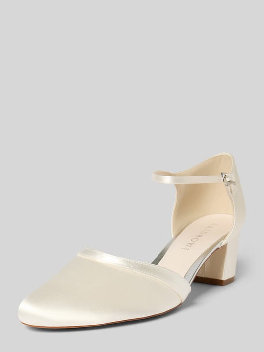 Brautschuh mit Blockabsatz Modell 'STACY' - Offwhite
