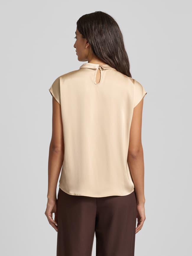 Blusenshirt mit Stehkragen - Sand