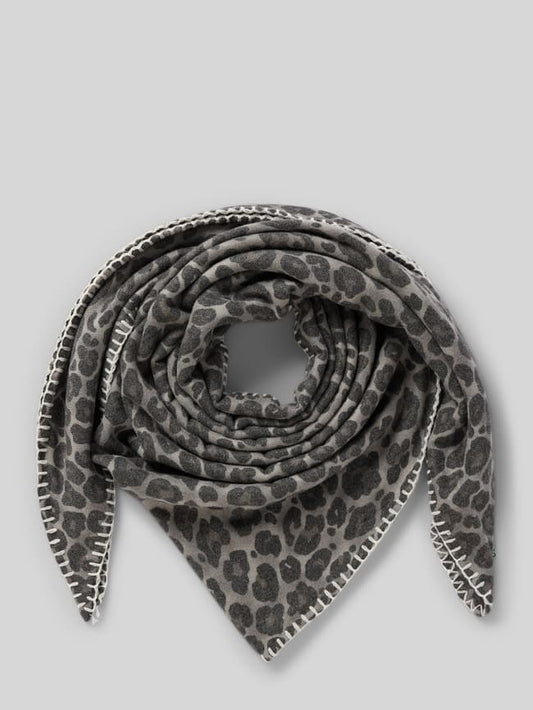 Schal mit Ziernaht - Mittelgrau