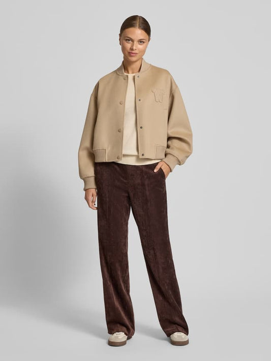 Loose Fit Cordhose mit Bundfalten Modell 'AVA DOUBLE JOGG' - Dunkelbraun