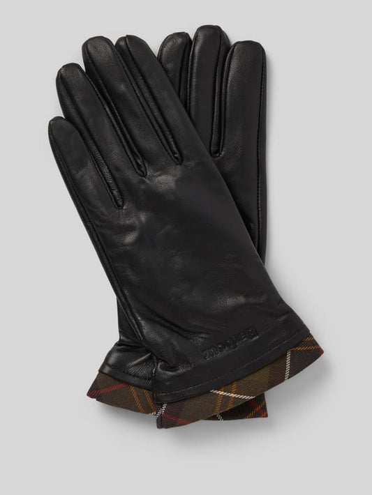 Handschuhe aus echtem Leder Modell 'TARTAN' - Black