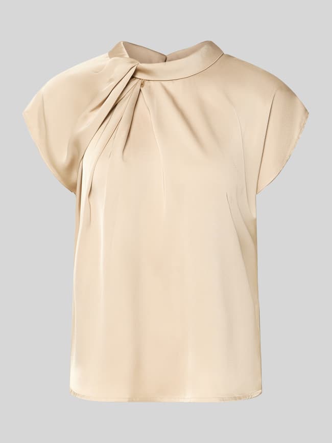 Blusenshirt mit Stehkragen - Sand