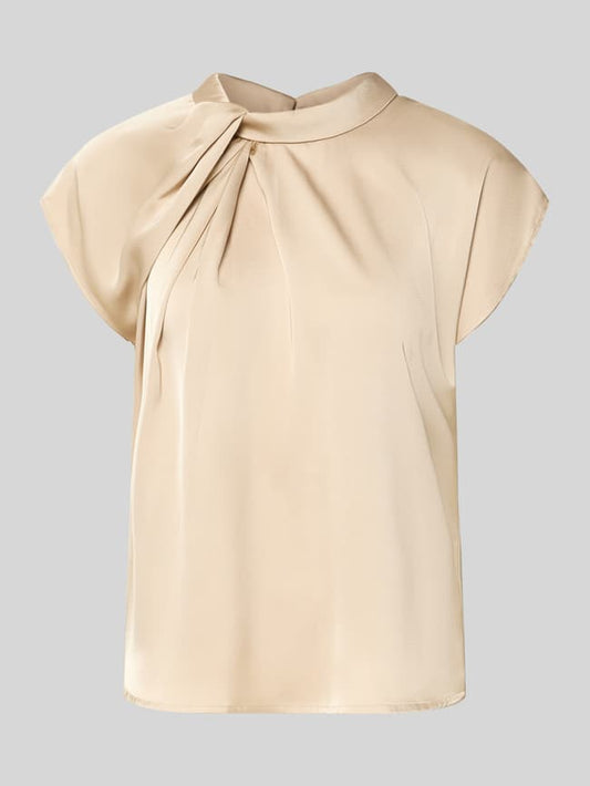 Blusenshirt mit Stehkragen - Sand