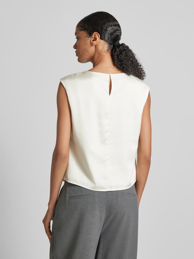 Blusenshirt mit gelegten Falten - Ecru