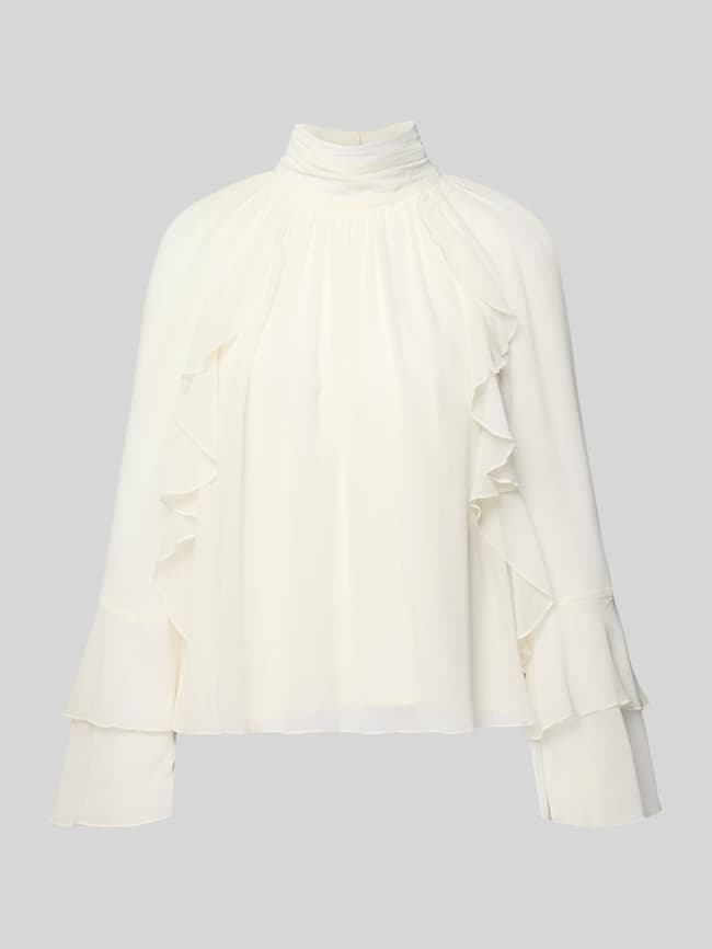 Blusenshirt mit Stehkragen - Ecru