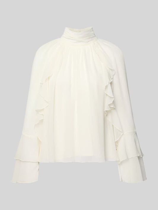 Blusenshirt mit Stehkragen - Ecru