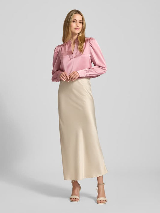 Regular Fit Bluse mit Tunikakragen Modell 'Rosslyn' - Hellrosa