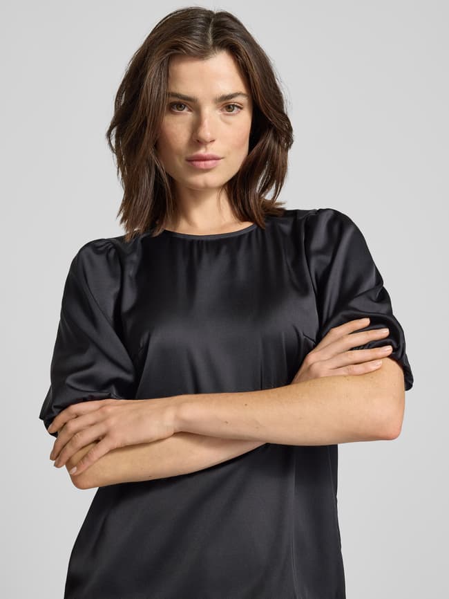 Blusenshirt mit Rundhalsausschnitt - Black