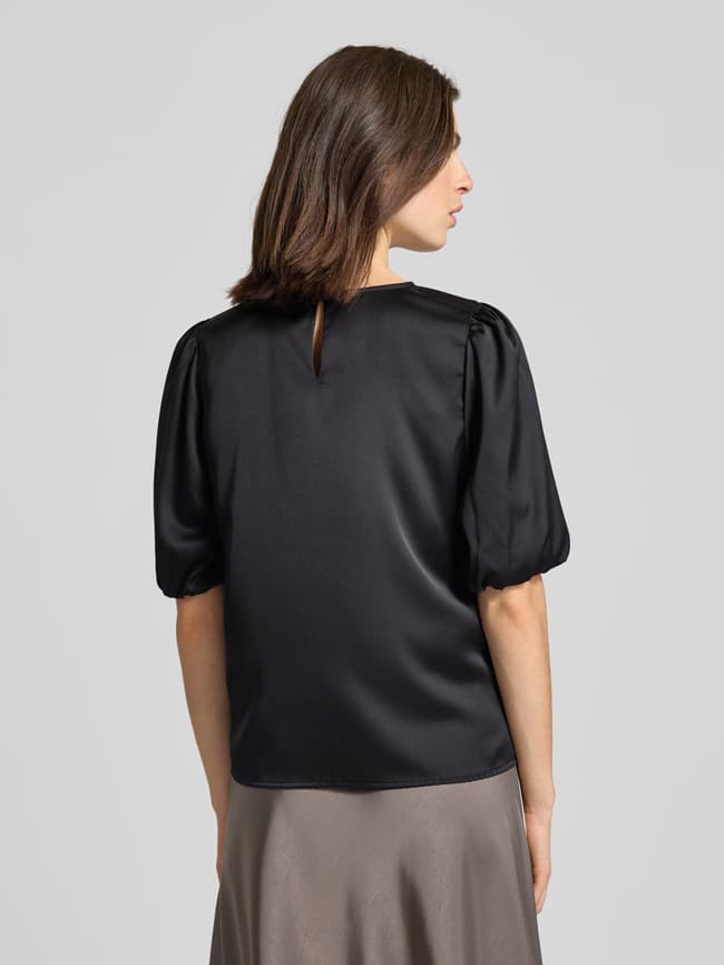 Blusenshirt mit Rundhalsausschnitt - Black