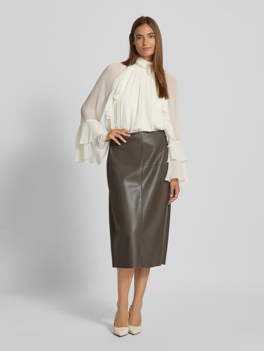 Blusenshirt mit Stehkragen - Ecru