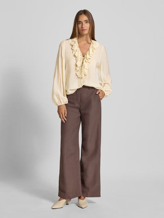 Blusenshirt mit V-Ausschnitt - Ecru