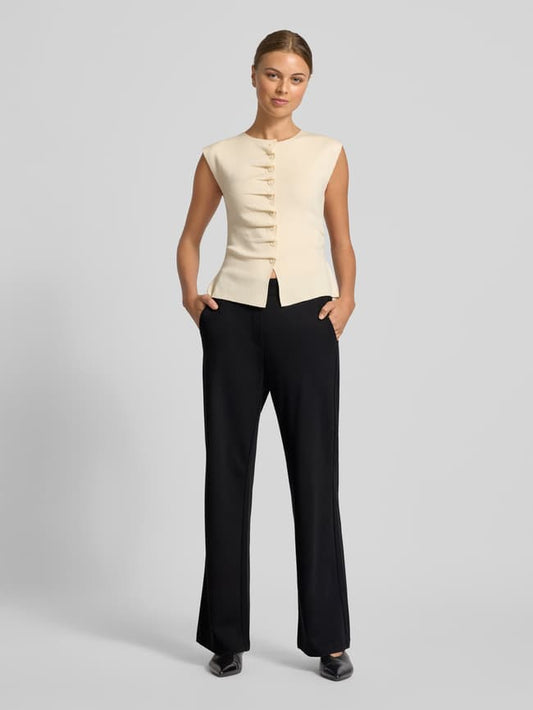 Loose Fit Stoffhose aus Viskose-Mix Modell 'Chiara' - Black