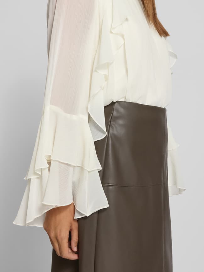 Blusenshirt mit Stehkragen - Ecru