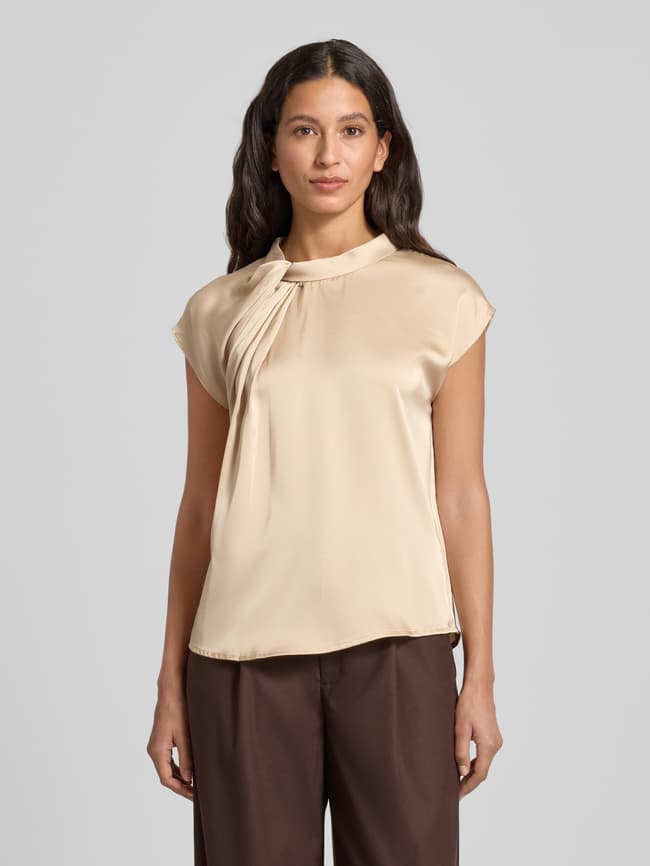 Blusenshirt mit Stehkragen - Sand