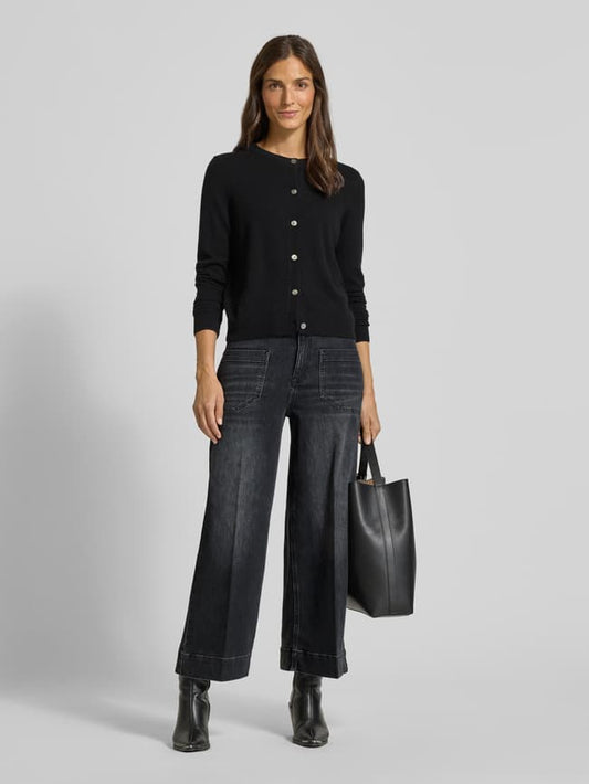 Wide Leg Jeans mit Bundfalten Modell 'MIRU 6/8' - Mittelgrau