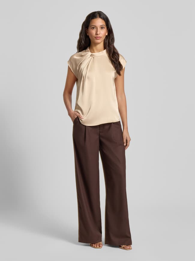 Blusenshirt mit Stehkragen - Sand