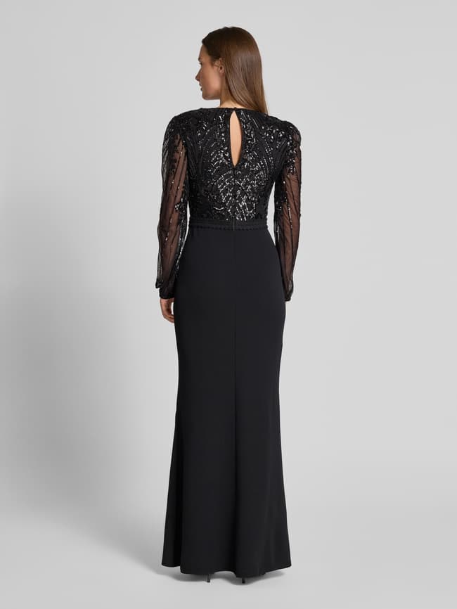 Abendkleid mit Pailettenbesatz - Black