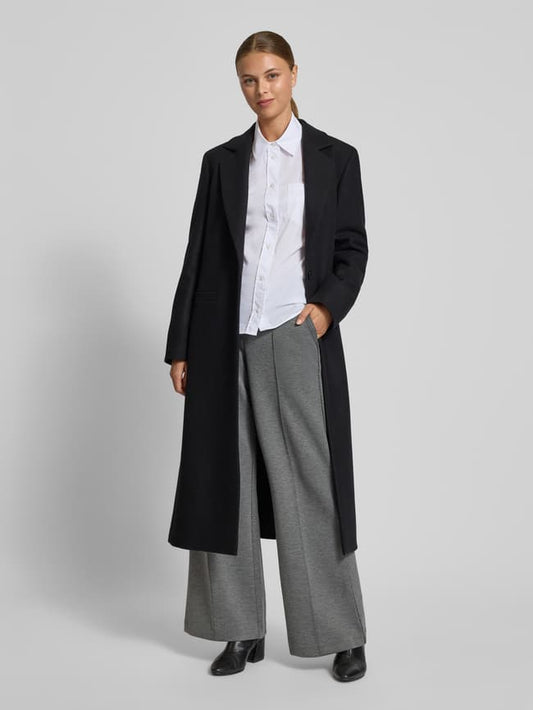 Hose mit weitem Bein und Längsnähten - Anthrazit Melange