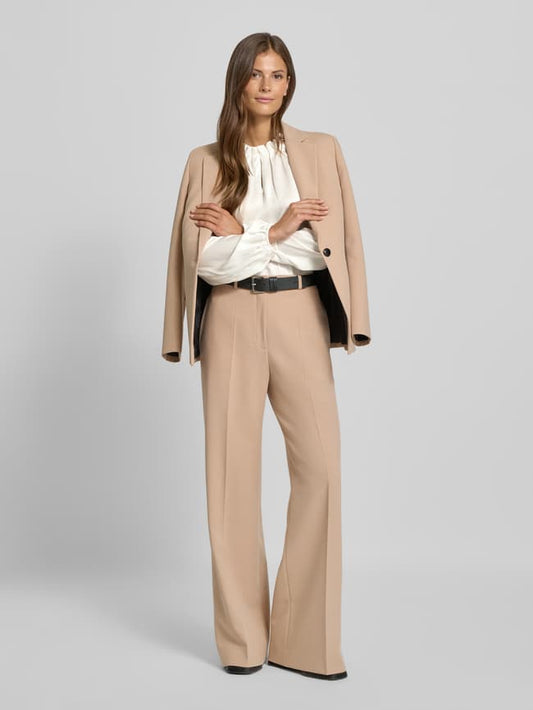 Regular Fit Bluse aus Viskose mit gelegten Falten - Weiss