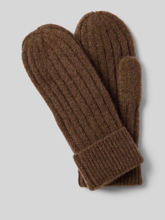 Fäustlinge mit Alpaka-Anteil Modell 'Hope Icon' - Dunkelbraun Melange