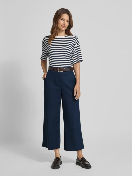 Weite Hose aus Baumwoll-Lyocell-Mix - Marine