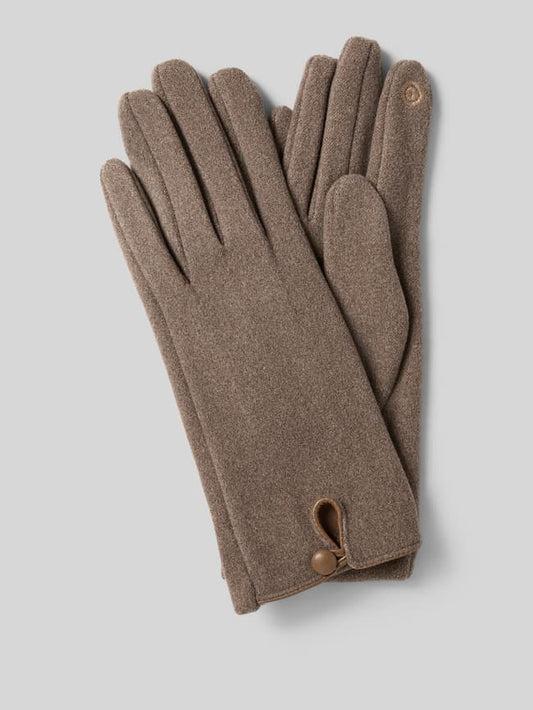 Regular Fit Handschuhe mit Knopfverschluss - Taupe