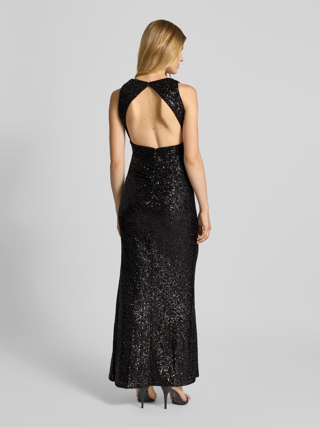 Abendkleid mit V-Ausschnitt - Black