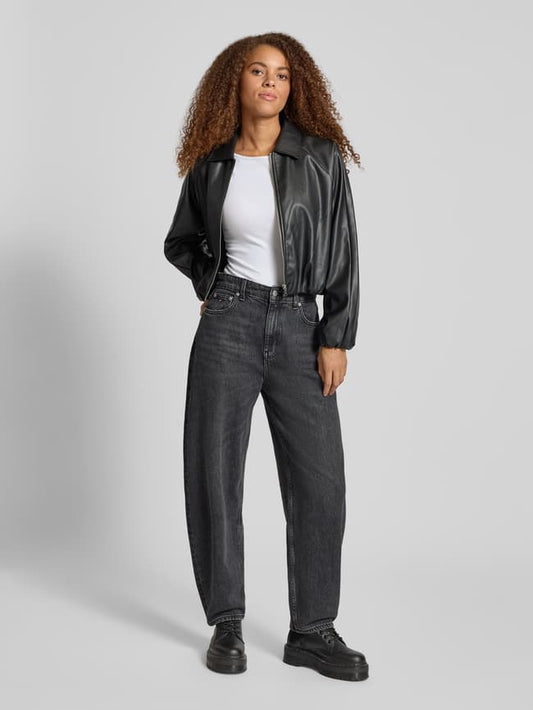 Skinny Fit Jeans aus Baumwoll-Mix Modell 'JEANIE BALLOON' - Anthrazit