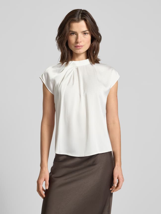 Blusenshirt mit Stehkragen - Offwhite