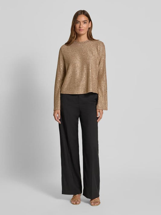 Schimmerndes Blusenshirt mit Pailletten - Gold