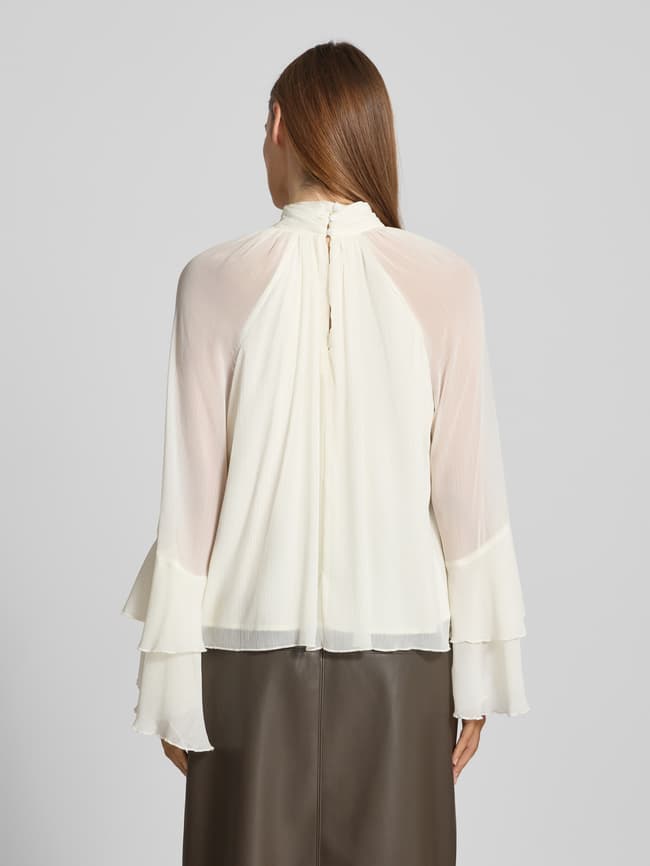 Blusenshirt mit Stehkragen - Ecru