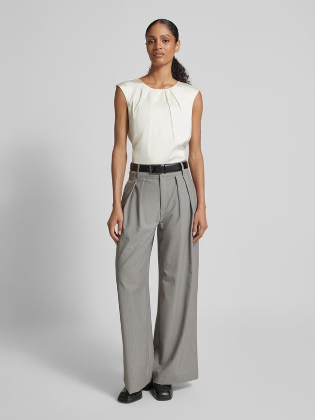 Blusenshirt mit gelegten Falten - Ecru