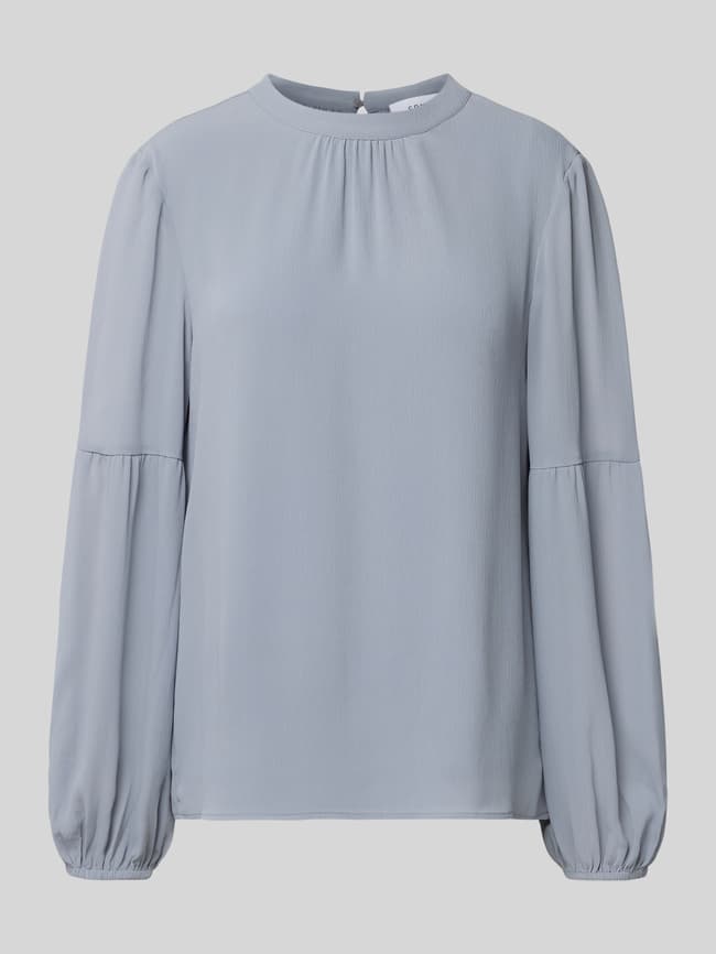 Blusenshirt mit Rundhalsausschnitt - Rauchblau