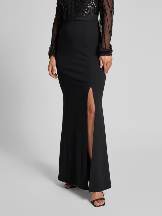 Abendkleid mit Pailettenbesatz - Black