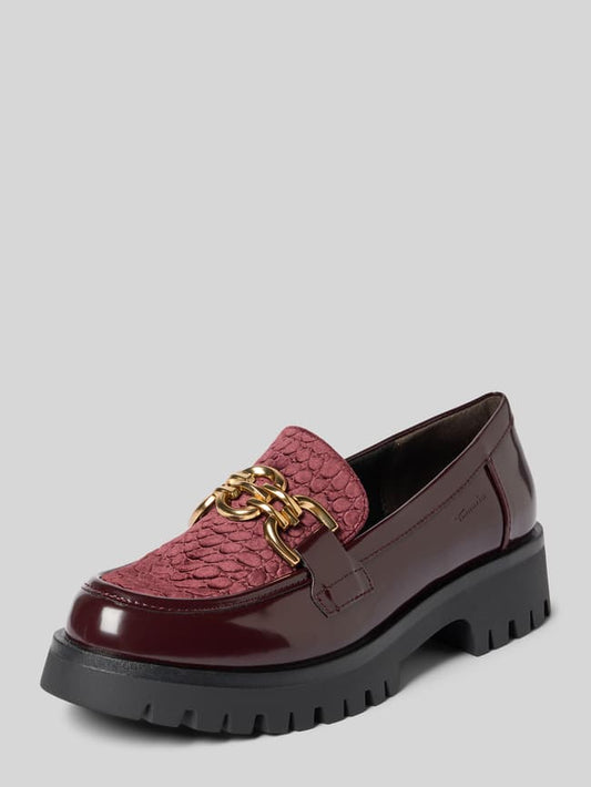 Loafer in Leder-Optik - Bordeaux